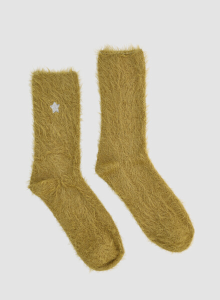 Medias mohair extra y bordado Marron