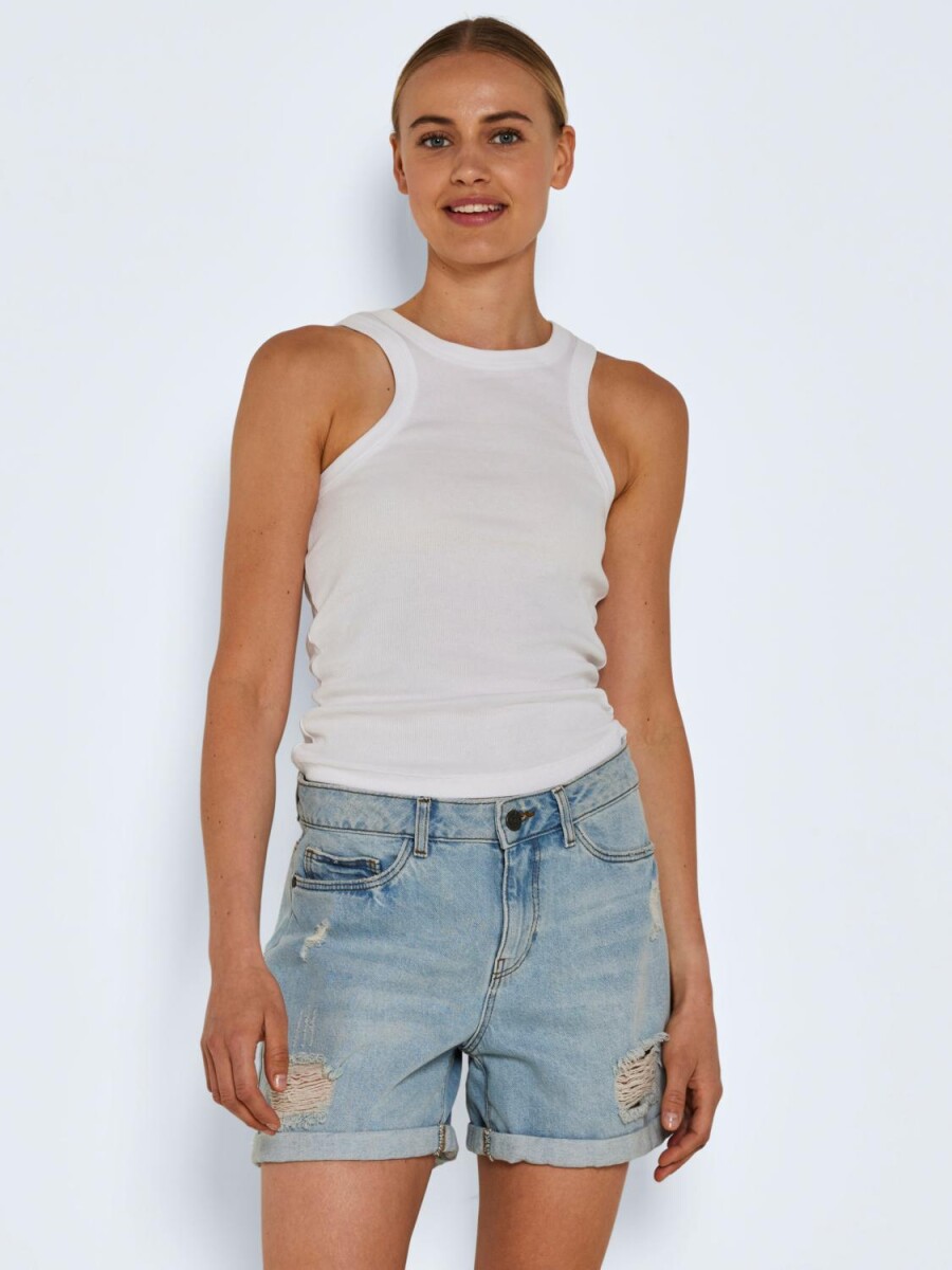 Short Miley Con Roturas - Light Blue Denim 