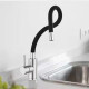 Monocomando flexible para mesada de cocina GRIS Y NEGRO