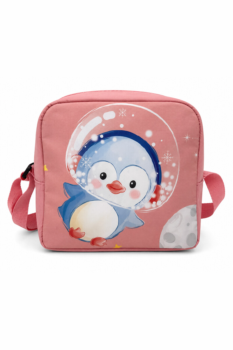 Lunchera tutti - rosa con pingüino 