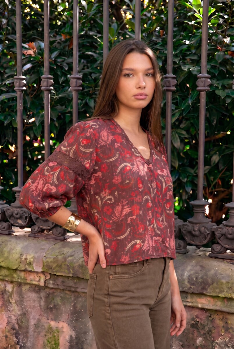 Blusa Estampada Manga Larga - Print 
