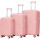 Set X3 Valijas De Viaje Rígidas 4 ruedas 20, 24 y 28 Rosa1