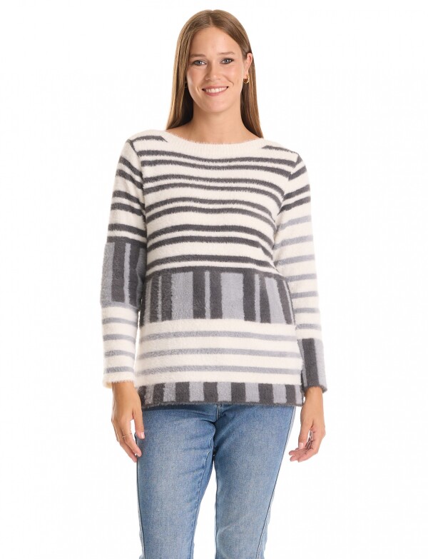 Buzo Soft Lineas MULTI/BLANCO