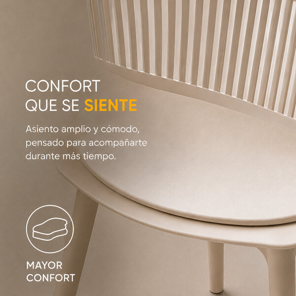 Silla Comedor ComboHome Cocina Aurora Marcela Nórdica 83Cm ® Beige 1