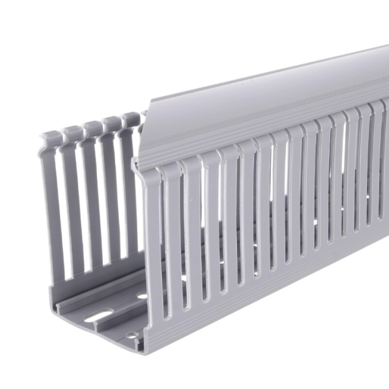 CABLECANAL 60X80MM GRIS RANURADO calado angosto CABLECANAL 60X80MM GRIS RANURADO calado angosto
