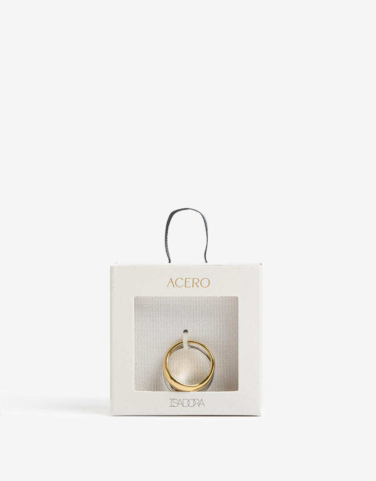 Sets Anillos Metal Set De Anillos Acero - Combinacion Bicolor