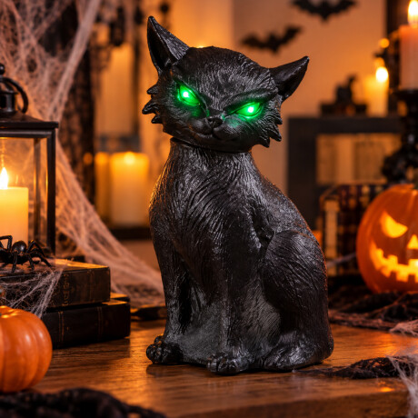 Gato negro decorativo con sonido 32cm Negro