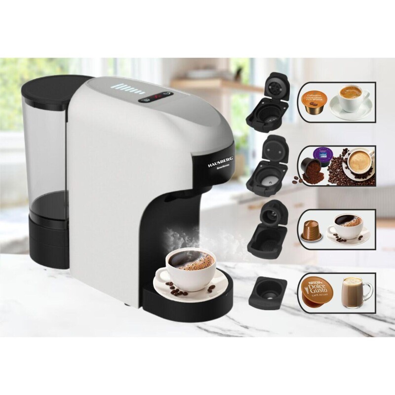 Cafetera Elec 4 en 1 Multi Capsula Hausberg Cafetera Elec 4 en 1 Multi Capsula Hausberg