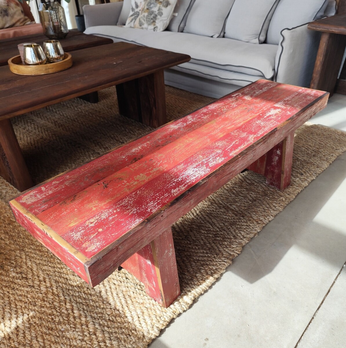 Banco Boatwood, rojo 