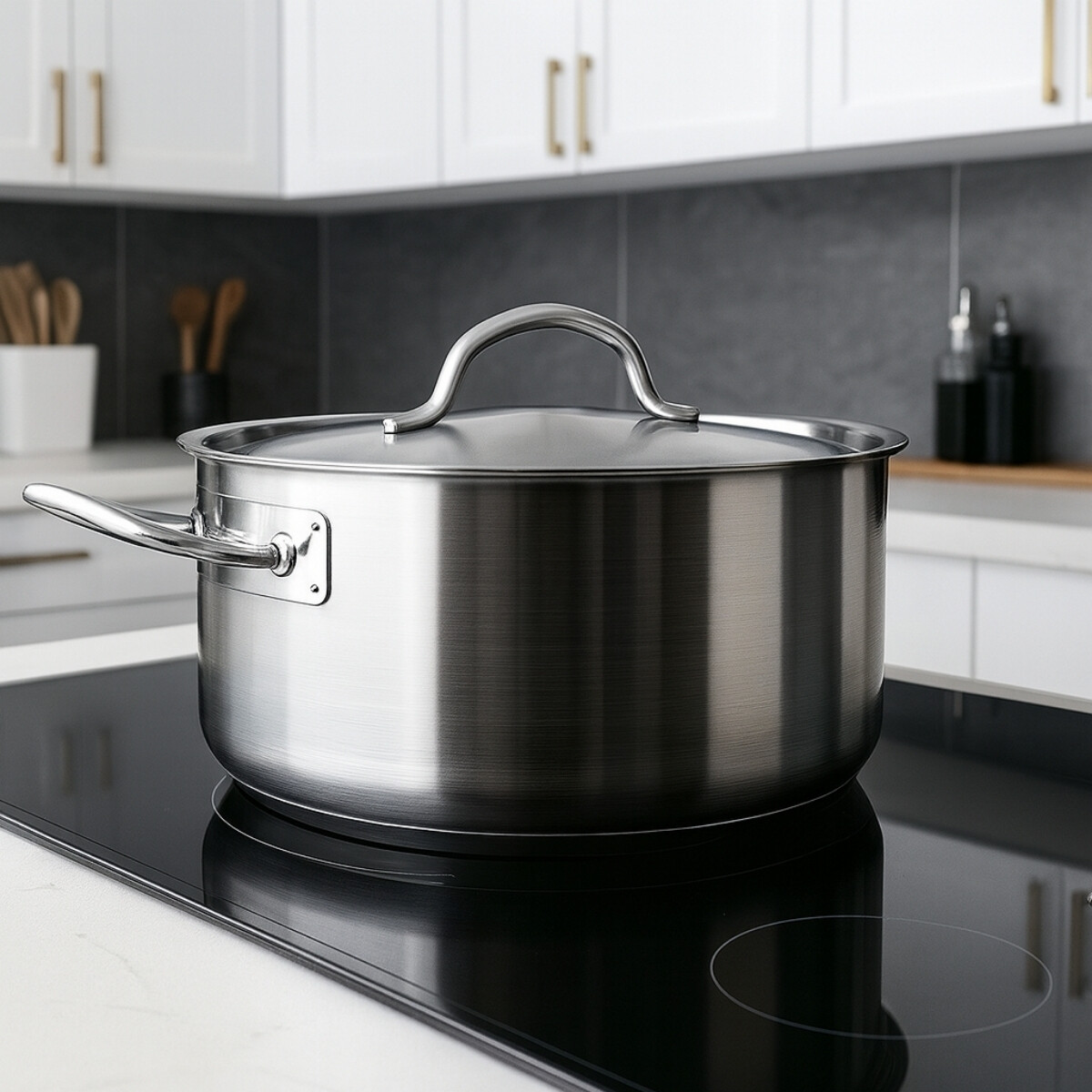 Cacerola con Tapa 28 cm 6.7 Litros Acero Inoxidable Lacor 