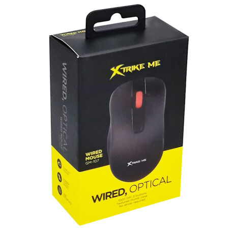 Mouse Óptico Diseño Compacto 3 Botones 1000DPI Xtrike GM-107 Negro