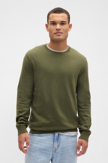 Buzo Algodón Cuello Redondo Hombre Army Jacket Green