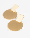 Aros Colgantes Cortos Metal Aros Cortos Chapones - Dorado
