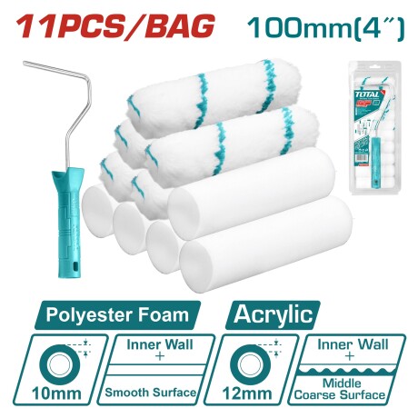 Set Rodillos 10cm 11 en 1 Total Set Rodillos 10cm 11 en 1 Total