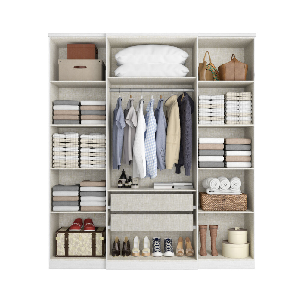 PLACARD ROPERO 4 PUERTAS MDP BLANCO SPLENDORE GLASS