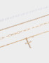 Collares Cortos Religioso Collares Cortos 4 Perlas - Dorado