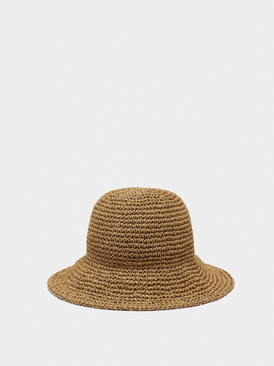 Gorro Bucket Efecto Rafia - natural 