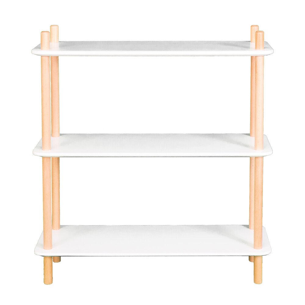 BIBLIOTECA SOFT MDF-Y-MADERA BLANCO 3 ESTANTES