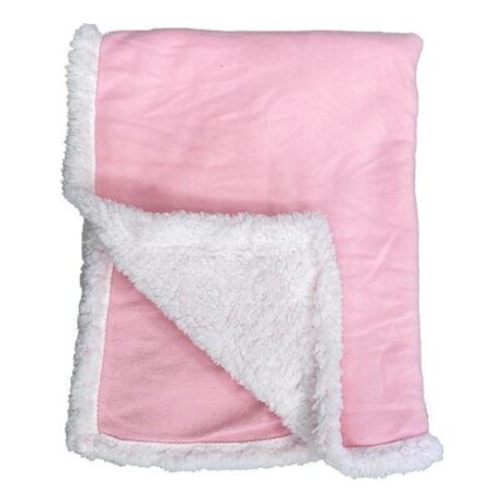 Frazada infantil en franela y corderito 75x100cm Liso Rosa