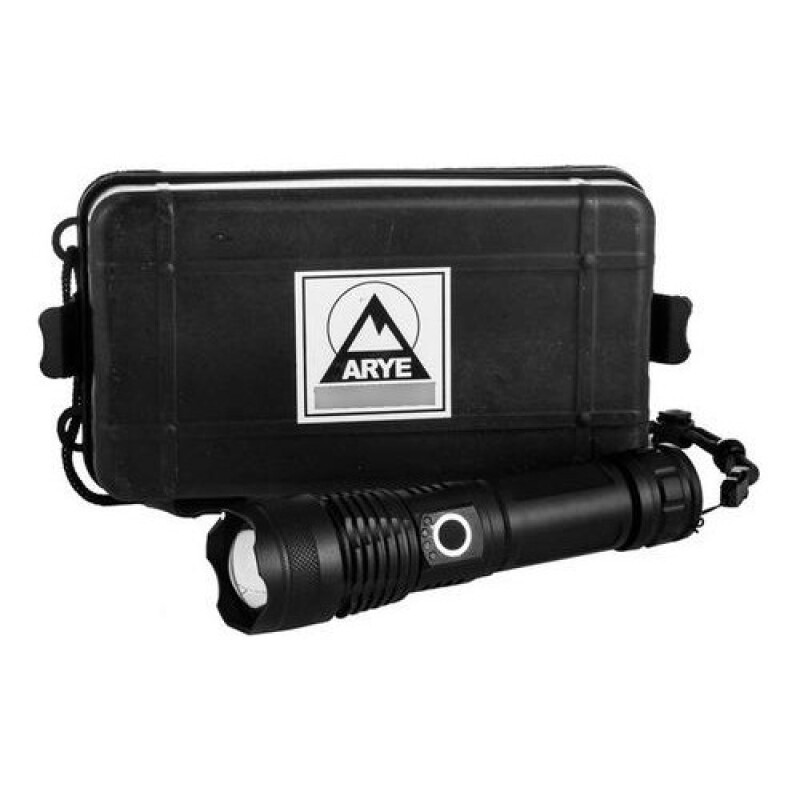 Linterna de Mano Recargable LED P50 10W Arye Carga USB y Estuche Plástico Linterna de Mano Recargable LED P50 10W Arye Carga USB y Estuche Plástico