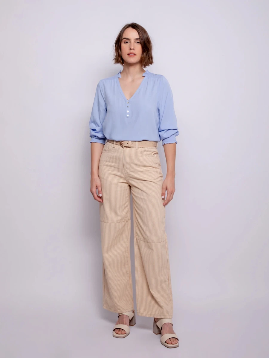 CAMISA ALLIE MOLINAR - CELESTE 