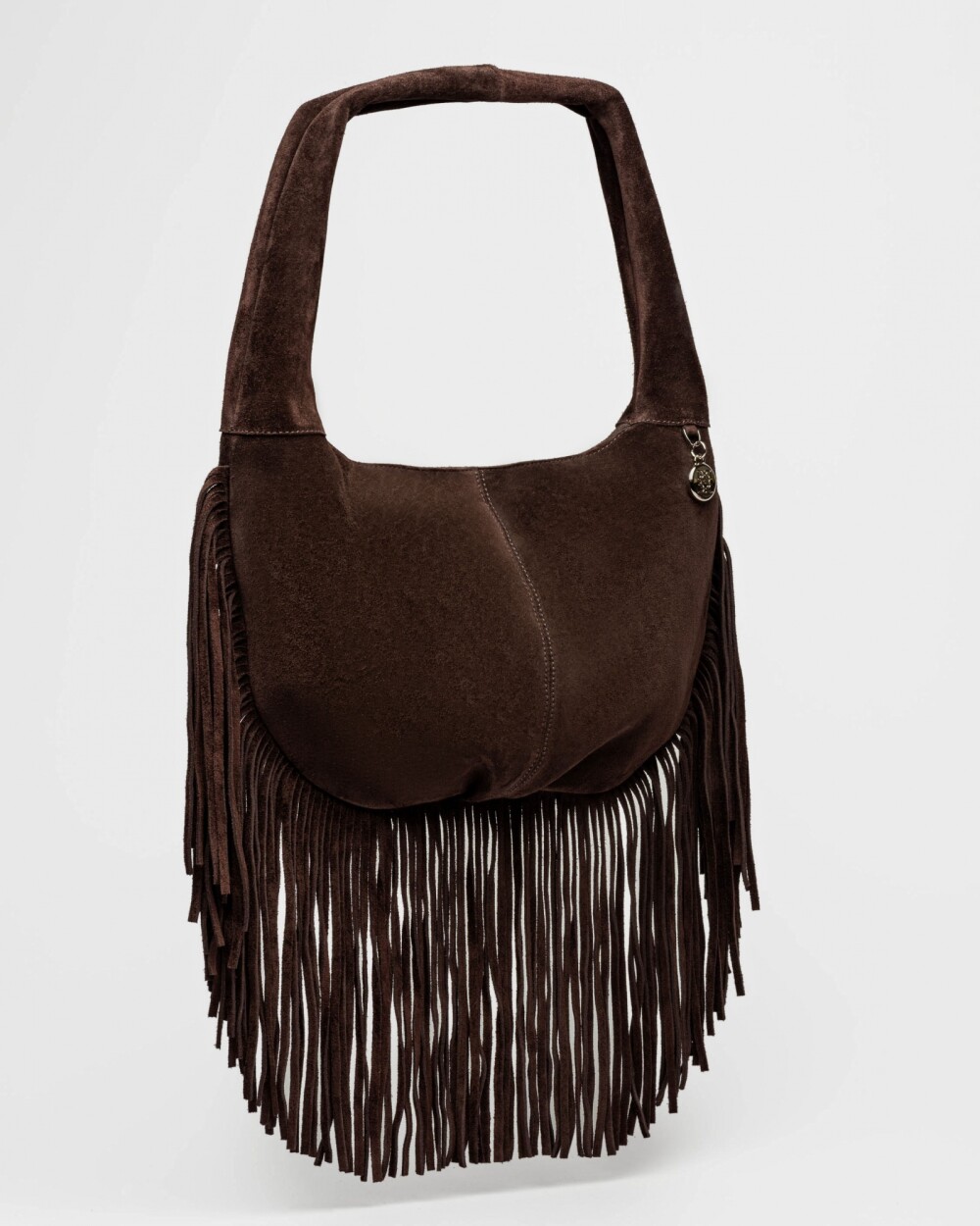 Bolso Amazonia En Cuero Gamuza Marron