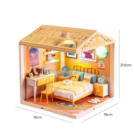 Mini Casa Escenario Armable Luz Dormitorio Restaurante Dormitorio