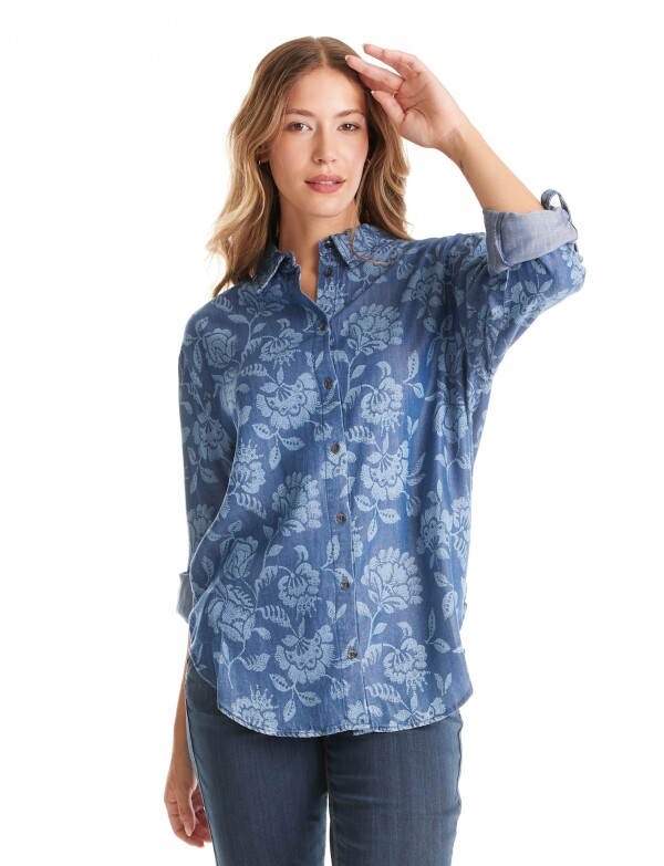 Camisa Lyocell Flores JEAN