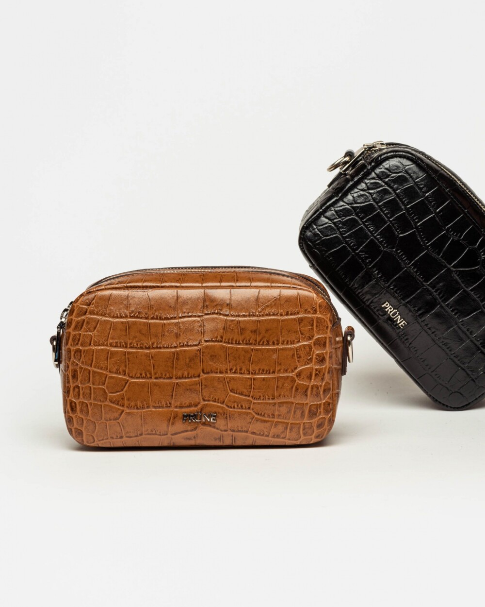 Bandolera New Eterial en Cuero Croco Shine Cuoio