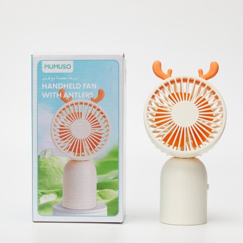 VENTILADOR DE MANO CON CORNAMENTA-BLANCO VENTILADOR DE MANO CON CORNAMENTA-BLANCO