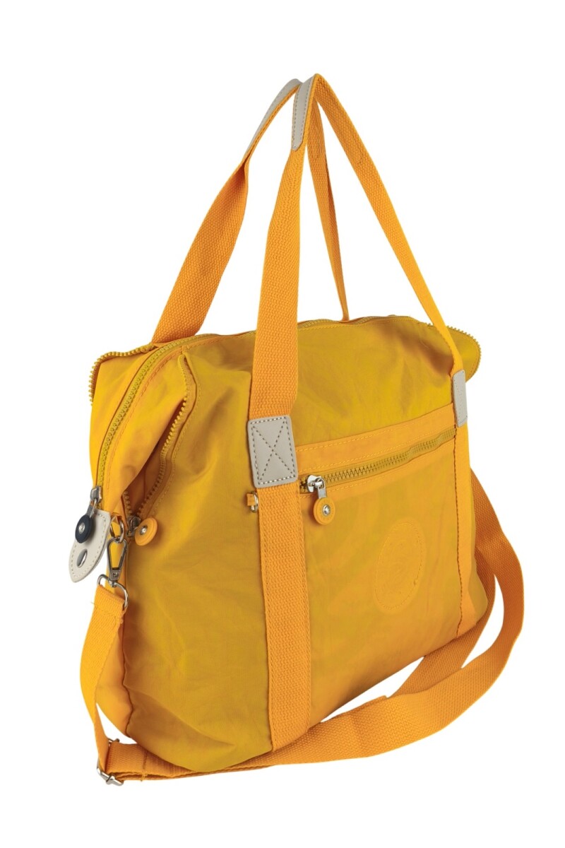 Bolso grande en tafeta amasada Amarillo