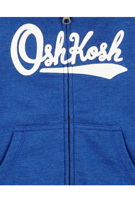 Campera de algodón, con capucha y logo, azul Sin color