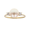 Anillo en oro amarillo 18k con circonias y perla de cultivo N9355 Anillo en oro amarillo 18k con circonias y perla de cultivo N9355