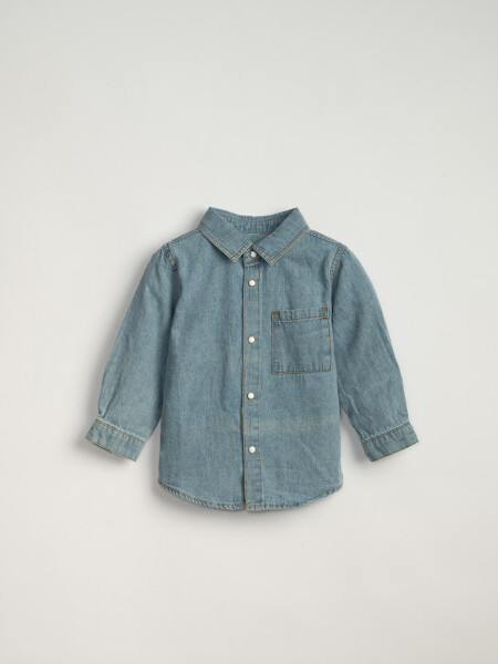 Camisa de jean Azul