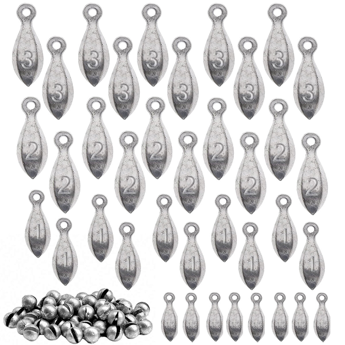 Set x100 Plomada Pesca Pera o Gota Piraña Coast - Cpg008020 