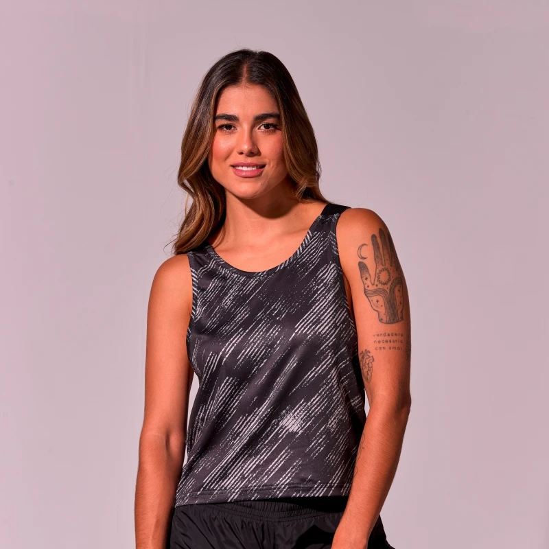 Remera Tank Top Print New York de Mujer Negro