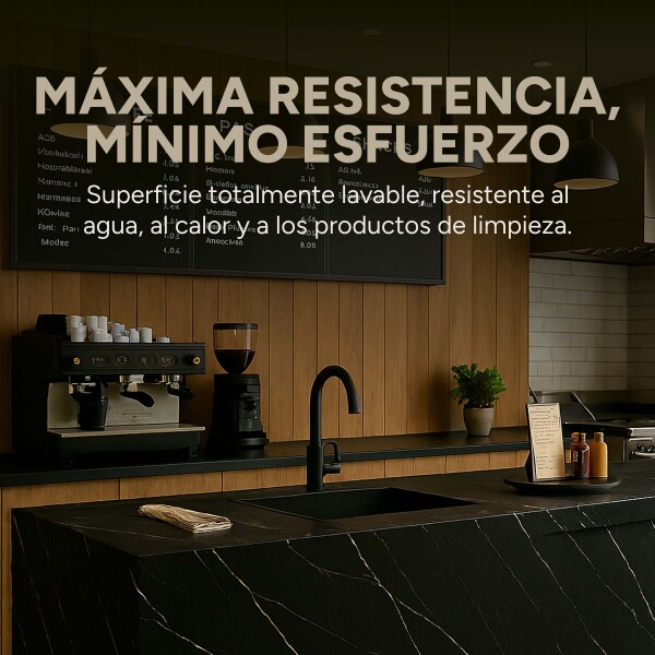 Placa PVC Símil Mármol 2,44x1,22m 3mm Pack X5 Mármol Negro