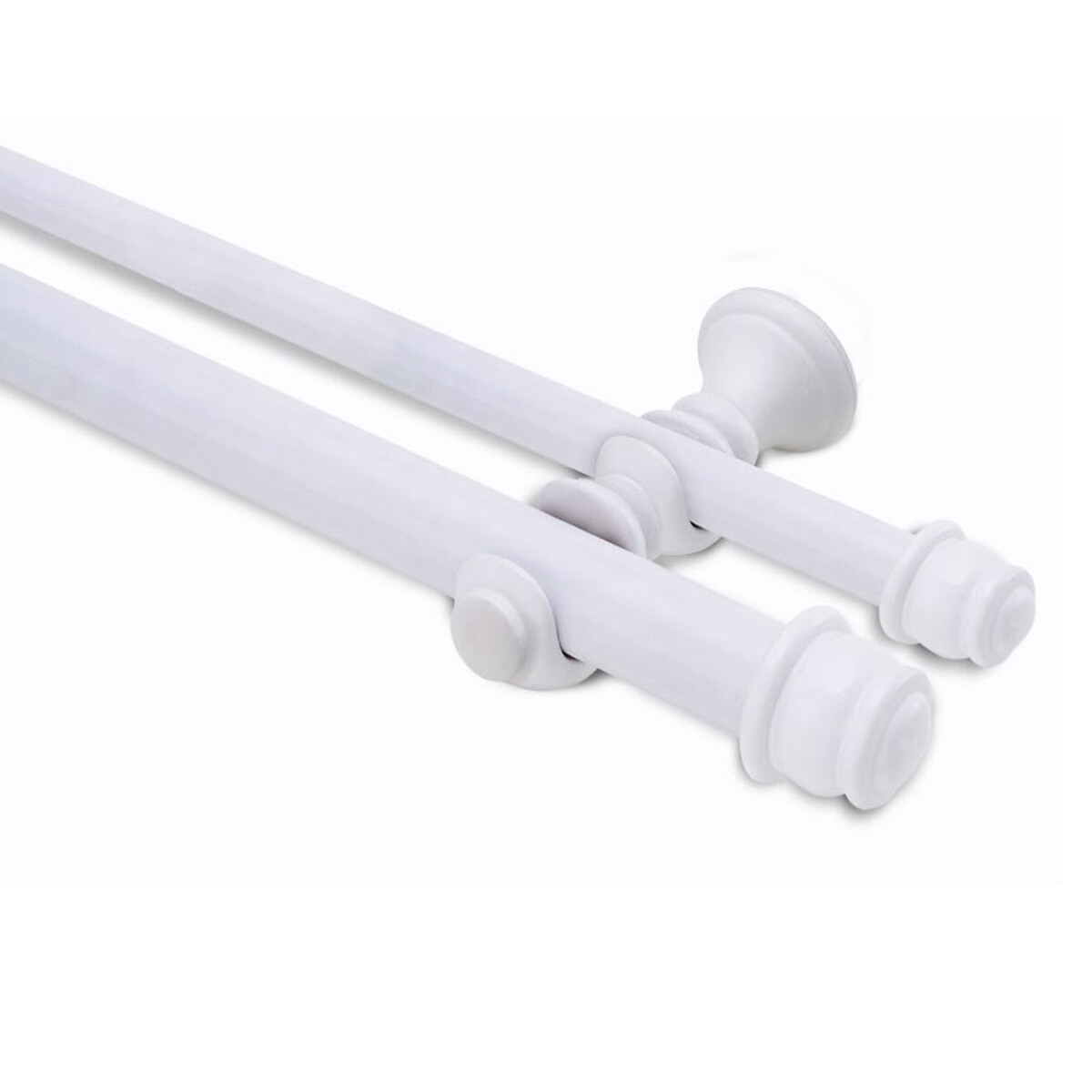 Barrote cortina doble de metal 2,5 m + 3 Soportes - BLANCO 