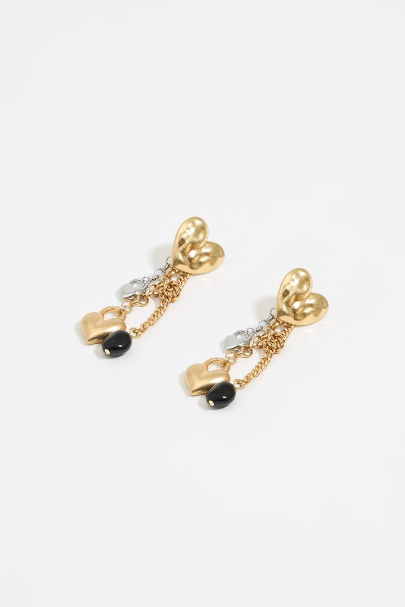 PENDIENTES CORAZÓN TEXTURA CAD Oro
