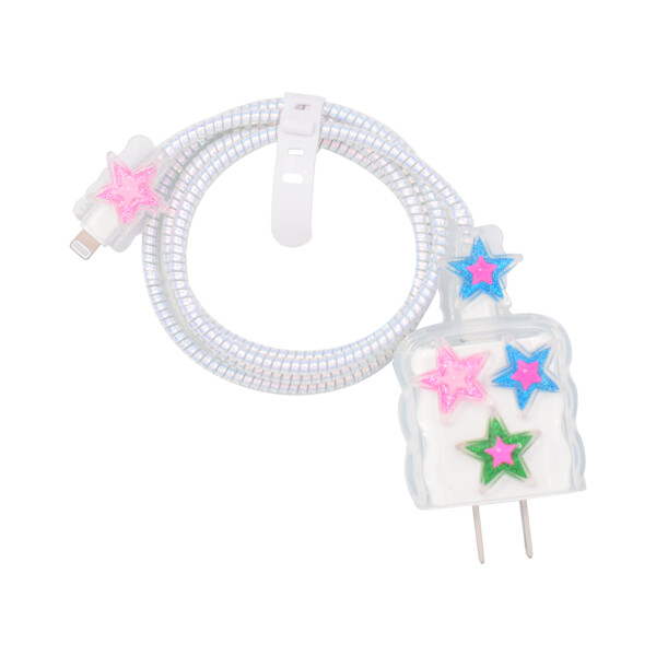 Kit de protectores para cargador de iPhone diseño estrellas Kit De Protectores Para Cargador De Iphone Diseño Estrellas