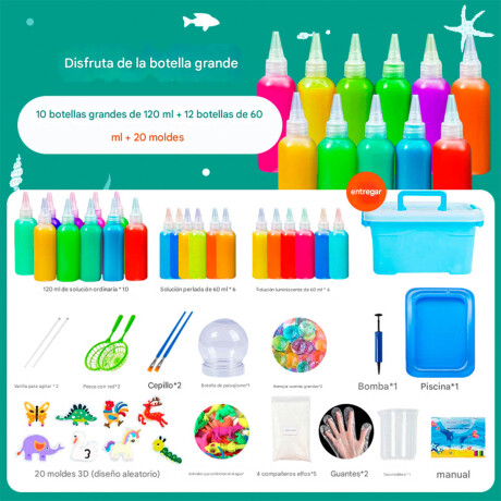 Kit Infantil Valija Crear Squishy Slime Mágicos 66pcs Esc007018