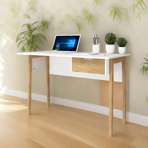 Escritorio 1 cajón Combinada con Patas en Madera - MDP - Linea Melilla Escritorio 1 cajón Combinada con Patas en Madera - MDP - Linea Melilla