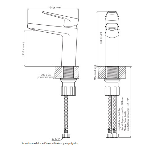 Griferia De Lavatorio Linea Zoe Fv Monocomando Cromo 000