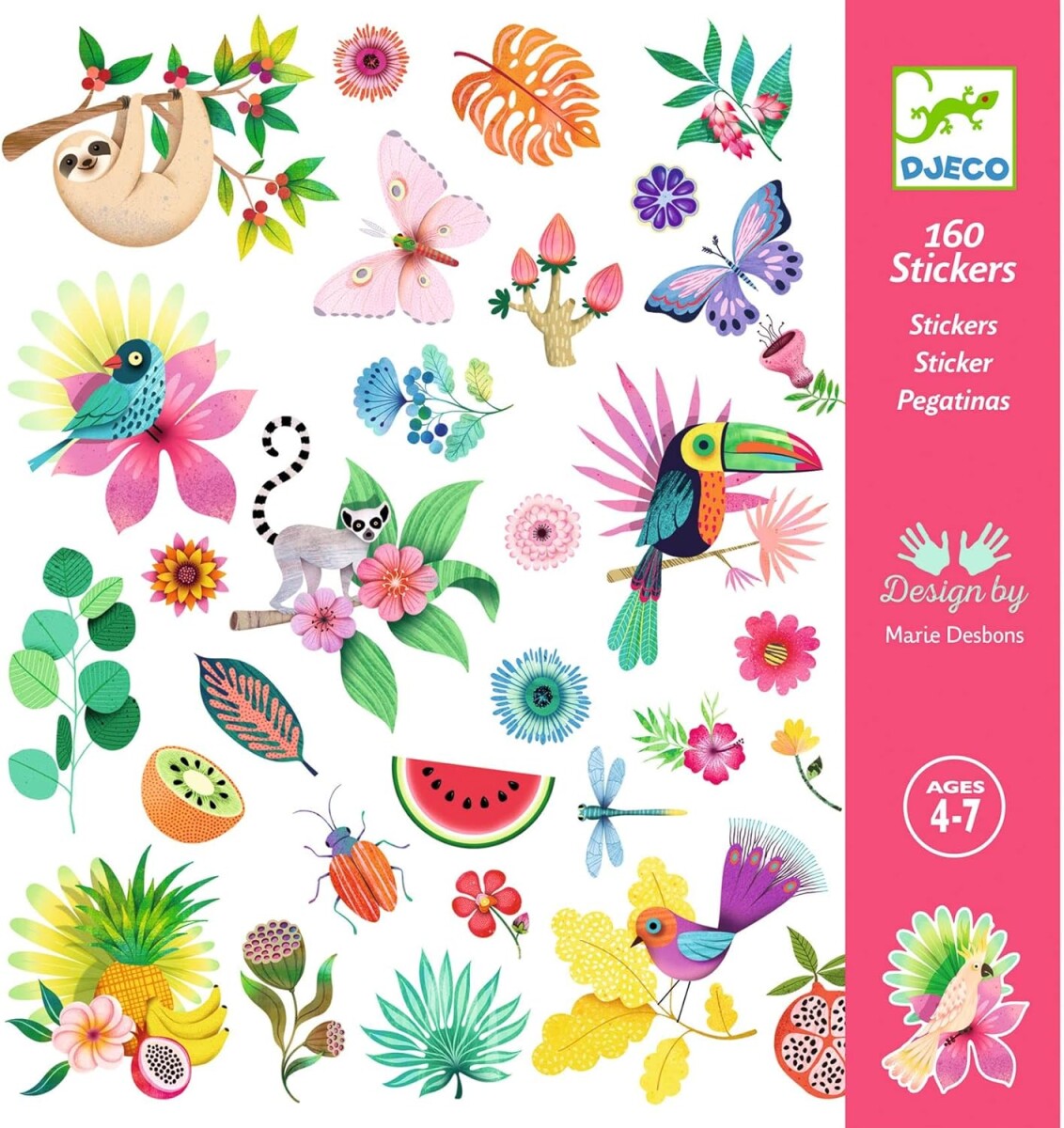 STICKERSX160 - Stickers X160 Unidades Design By Marie Desbons 4-7 Años Djeco 