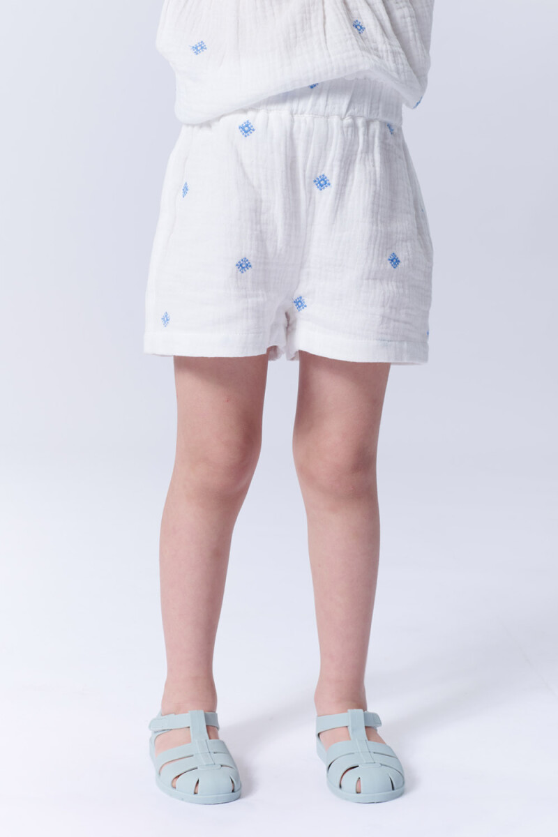 Short Muselina Bordado Blanco