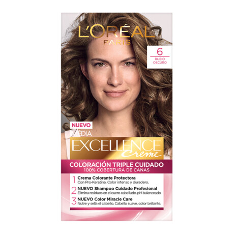 Tinta L'Oréal Paris Excellence Creme N°6 Rubio Oscuro Tinta L'Oréal Paris Excellence Creme N°6 Rubio Oscuro