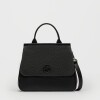 Cartera de Mano Catalana En Cuero Graneado Negro