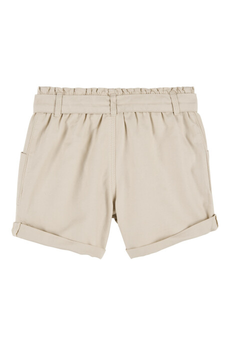 Short de algodón, diseño paperbag, khaki Sin color