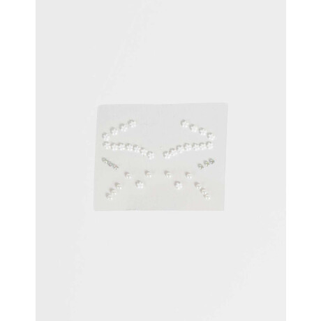 Gemas Autoadhesivas Para Rostro Con Cristales Plateados Plateado