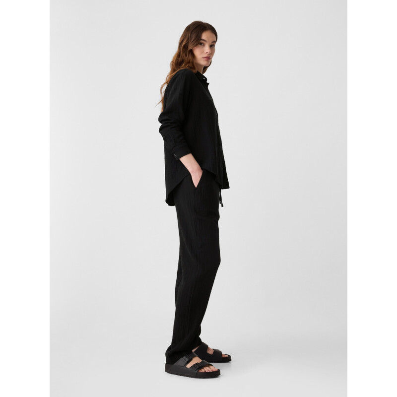 V-EASY PANT GAUZE BLACK 1